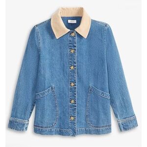 Women's Corduroy Collar Denim Barn Jacket